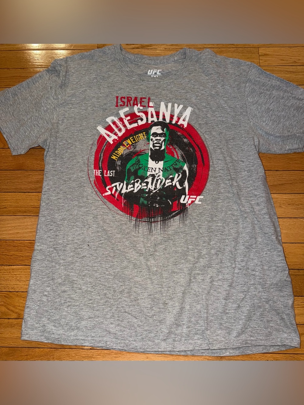 UFC Israel Adesanya "The Last' "Stylebender" UFC Gray T-Shirt Men's XL